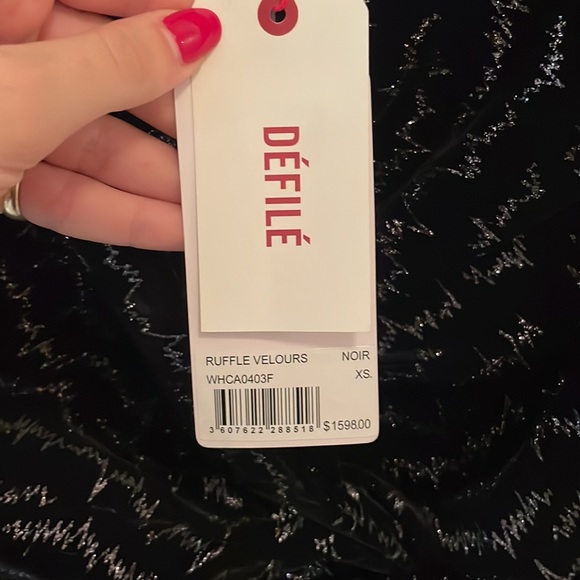 zadig & voltaire runway ruffle velours noir - Picture 6 of 6